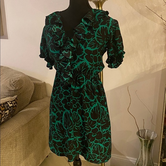 Amanda Uprichard Black and Green Mini Dress size S Amanda Uprichard Black and Green Mini Dress size S
